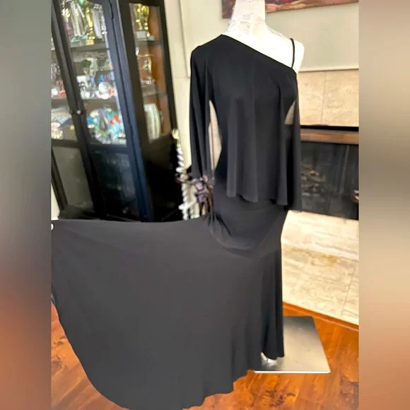 Ballroom Smooth one shoulder practice dance dress black - Picture 1 of 14